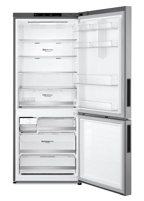 LG 28\" 15 Cu. Ft. Bottom-Mount Counter-Depth Refrigerator - Platinum Silver - LBNC15251V
