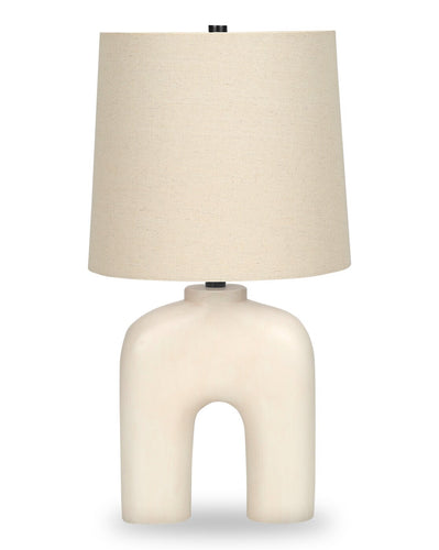 25" Cream Resin Arch Shaped Table Lamp