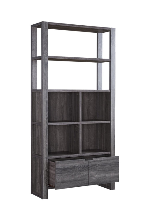 Oscar Owen 36\" Bookcase with Drawer & 6 Shelves - Distressed Grey