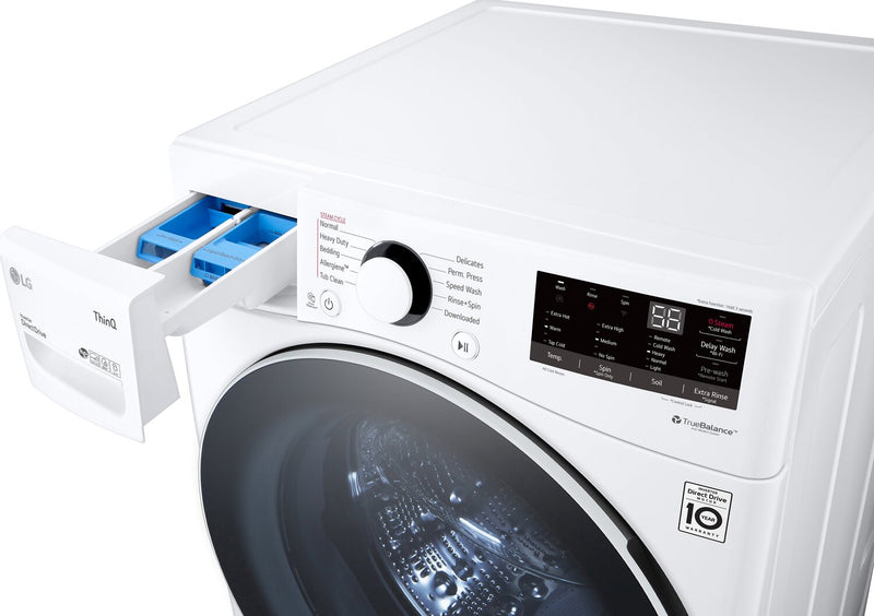 LG 5.2 Cu. Ft. Smart Front-Load High-Efficiency Steam Washer - White - Stackable - WM3600HWA