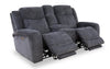 Atlantis 79" Fabric Zero Gravity Power Reclining Loveseat with Storage Console and USB Ports - Dark Grey | Causeuse à inclinaison électrique Atlantis de 72 po en tissu avec console de rangement, ports USB et position zéro gravité - gris foncé