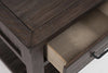 Morgan End Table - Brown - Rustic style End Table in Dark brown Reclaimed Wood, Pine, Plywood