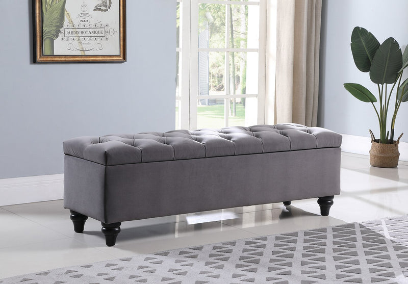 Sage 57\" Storage Bench - Grey Velvet