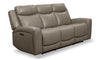 Scott Living Prescott 88.5" Genuine Leather Power Reclining Sofa with Power Headrests - Grey | Sofa à inclinaison électrique Prescott de Scott Living de 88,5 po en cuir véritable avec appuie-têtes électriques - gris