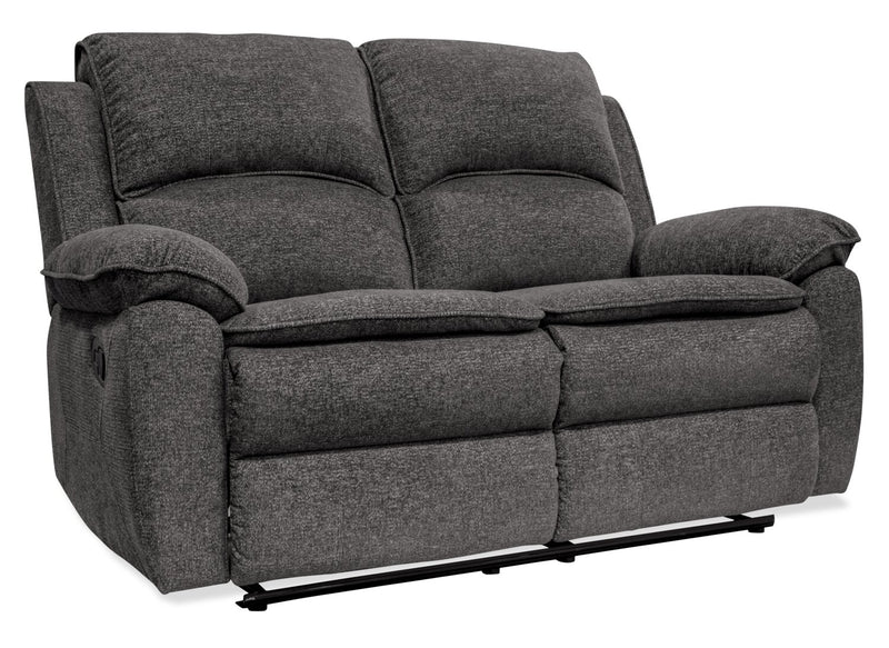 Chandler 60\" Chenille Fabric Reclining Loveseat - Grey
