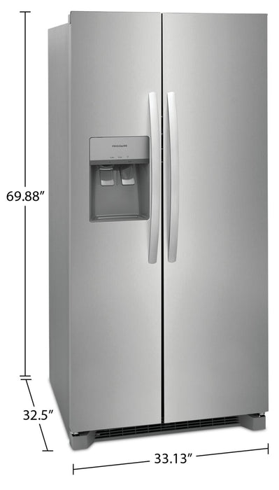 Frigidaire 33\" 22.3 Cu. Ft. Standard-Depth Side-by-Side Refrigerator - Stainless Steel - FRSS2323AS