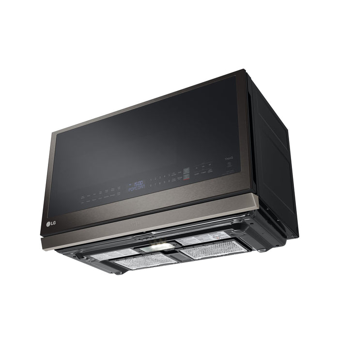 LG 2.1 Cu. Ft. Over-the-Range Microwave with ExtendaVent™ and Sensor Cooking - Smudge Proof Black Stainless Steel - MVEL2137D