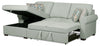 Scott Living Haven 2-Piece Left-Facing Chenille Fabric Sleeper Sectional with Storage Chaise - Seafoam Blue | Sofa-lit sectionnel de gauche Haven de Scott Living 2 pièces en tissu de chenille avec fauteuil long de rangement - bleu écume de mer