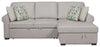 Scott Living Haven 2-Piece Right-Facing Chenille Fabric Sleeper Sectional with Storage Chaise - Grey | Sofa-lit sectionnel de droite Haven de Scott Living 2 pièces en tissu de chenille avec fauteuil long de rangement - gris