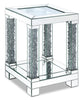 Berni End Table  - Glam style End Table in Silver Medium Density Fibreboard (MDF)