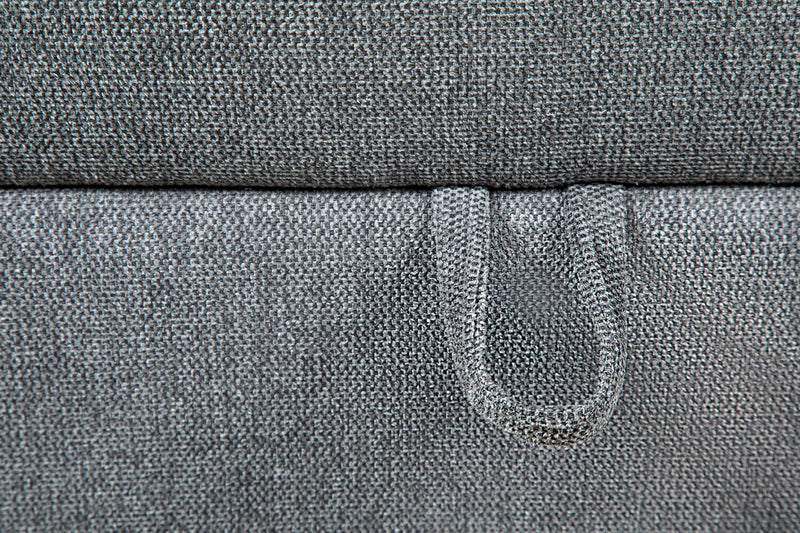 Scott Living Evolve Modular 39.5\" Linen-Look Fabric Storage Ottoman with Feather Down Cushion - Charcoal Grey