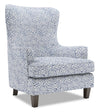 Made in Canada Sofa Lab Customizable Wingback 32\" Fabric Accent Chair - Cadet Multicolour