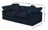 Eclipse Linen-Look Fabric Modular Loveseat - Navy 