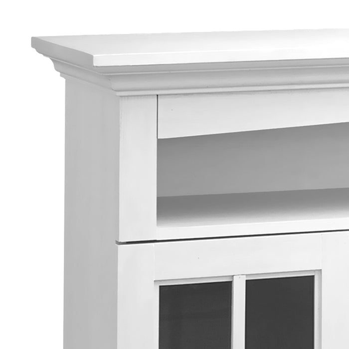 Huntley 59\" Electric Fireplace TV Stand with Storage and Cable Management for TVs up to 65\"- White