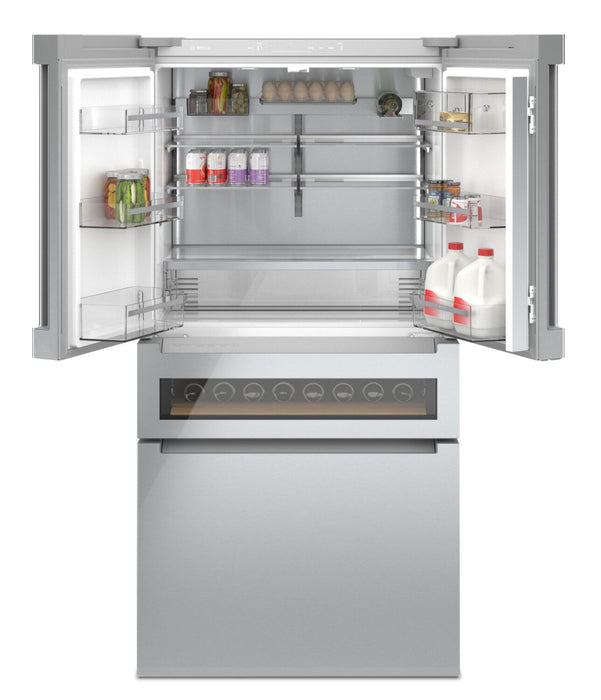 Bosch 800 Series 36\" 20.5 Cu. Ft. Smart French Door Refrigerator with Dual Compressor - Stainless
