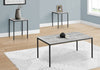 Easton 42" Modern 3-Pack Coffee + 2 End Tables - Grey with Black Metal Legs|Ensemble 3 tables modernes Easton de 42 po (table à café et 2 tables de bout) - grise avec pattes en métal noir