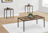 Easton 42" Modern 3-Pack Coffee + 2 End Tables - Brown with Black Metal Legs|Ensemble 3 tables modernes Easton de 42 po (table à café et 2 tables de bout) - brun avec pattes en métal noir