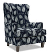 Made in Canada Sofa Lab Customizable Wingback 32\" Fabric Accent Chair - Midnight Multicolour