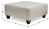 Addison Leath-Aire Ottoman - Beige 