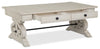 Bronwyn 50" Traditional Coffee Table with Storage - Alabaster Pine with Scroll Design Wood Base|Table à café traditionnelle Bronwyn de 50 po avec rangement - pin albâtre avec base en bois à volutes