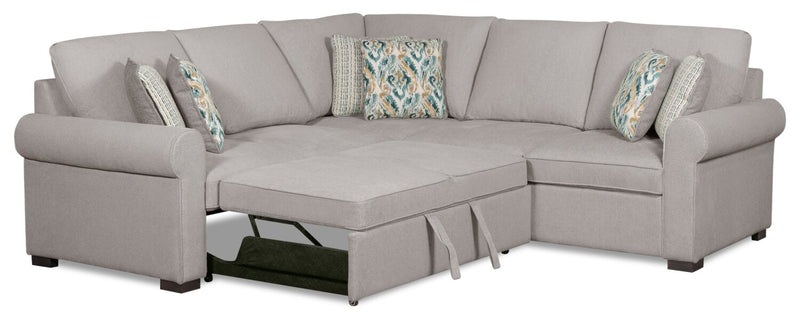 Scott Living Haven 2-Piece Left-Facing Chenille Fabric Sleeper Sectional - Grey