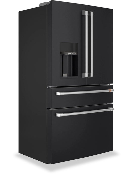 Cafe 36\" 22.3 Cu. Ft. Quad Door Refrigerator - Matte Black - CXE22DP3PD1