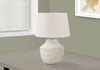 20" Cream Textured Concrete Table Lamp with Ivory Shade|Lampe de table de 20 po béton texturé crème avec abat-jour ivoire