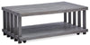 Eldridge 48\" Modern Coffee Table with Shelf - Weathered Grey with Metal and Wood