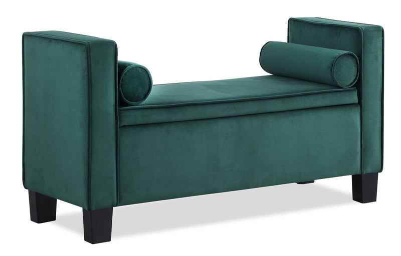 Octavia 53.25\" Storage Bench - Green Velvet