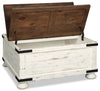 Benjy Coffee Table with Storage  - Rustic style Coffee Table in Distressed white natural pine