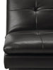 June Leather-Look Fabric Futon - Black 