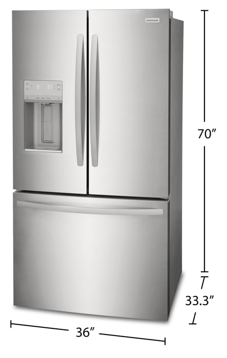 Frigidaire 36\" 27.8 Cu. Ft. Standard-Depth French-Door Refrigerator - Stainless Steel - FRFS2823AS