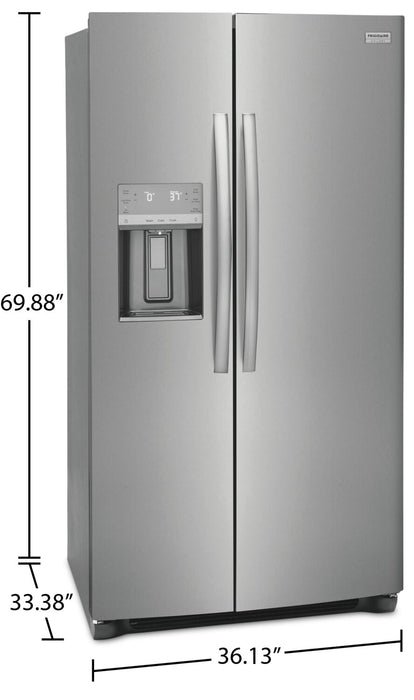 Frigidaire Gallery 36.1\" 25.6 Cu. Ft. Standard-Depth Side-by-Side Refrigerator - Smudge-Proof® Stainless Steel - GRSS2652AF