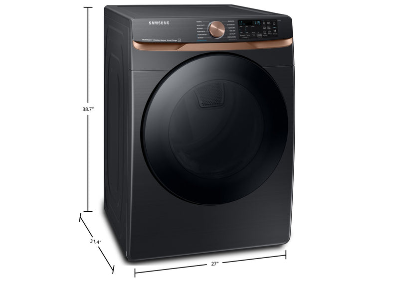 Samsung 7.5 Cu. Ft. Electric Dryer with Steam - Black Stainless Steel - Stackable - DVE50BG8300VAC