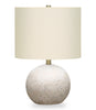 20" Grey Textured Concrete Table Lamp with Linen Shade|Lampe de table de 20 po béton texturé gris avec abat-jour lin