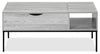 Bence 42" Modern Lift Top Coffee Table with Storage - Taupe with Black Metal Legs|Table à café moderne Bence de 42 po avec dessus relevable et rangement - taupe avec pattes en métal noir