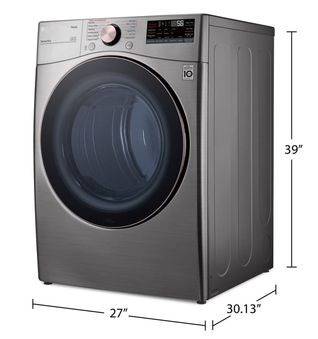 LG 7.4 Cu. Ft. Smart Electric Dryer with Steam - Graphite Steel - Stackable - DLEX3850V