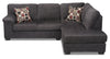 Morty 2-Piece Chenille Right-Facing Condo Sectional - Grey 