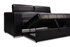 Drake Leather-Look Fabric Sleeper Sofa - Black 