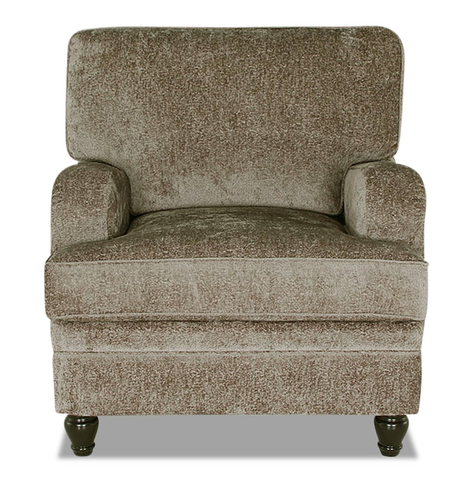 Made in Canada Bellmont 38\" Chenille Fabric Chair with Wood Legs - Toffee Brown