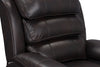 Adam Leather-Look Fabric Glider Recliner - Brown 