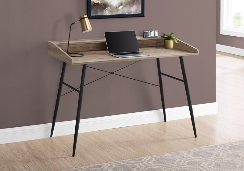 Jeremy 47.25\" Office Desk with Small Hutch - Taupe