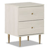 Lake Bedside 2-Drawer Nightstand, 19.5\"W x 25.5\"H, Made in Canada, Glam - White
