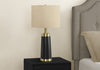 28" Black and Gold Metal with Beige Drum Table Lamp|Lampe de table de 28 po en métal noir et doré avec abat-jour beige