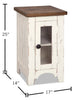 Benjy Chairside Table - Rustic style End Table in Distressed white, natural pine Engineered Wood