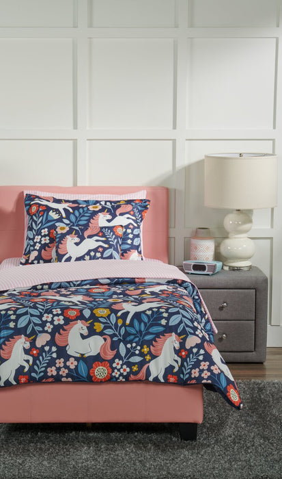 Hallie Striped 4-Piece Full Cotton Sheet Set - Pink