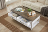 Kort & Co. Logan 47.25" Traditional Coffee Table with Storage and Shelf - White and Walnut Oak |Table à café traditionnelle Logan de Kort & Co. de 47,25 po avec rangement et tablette - blanche et chêne noyer