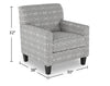 Kylie Linen-Look Fabric Accent Chair - Charcoal Emblem 
