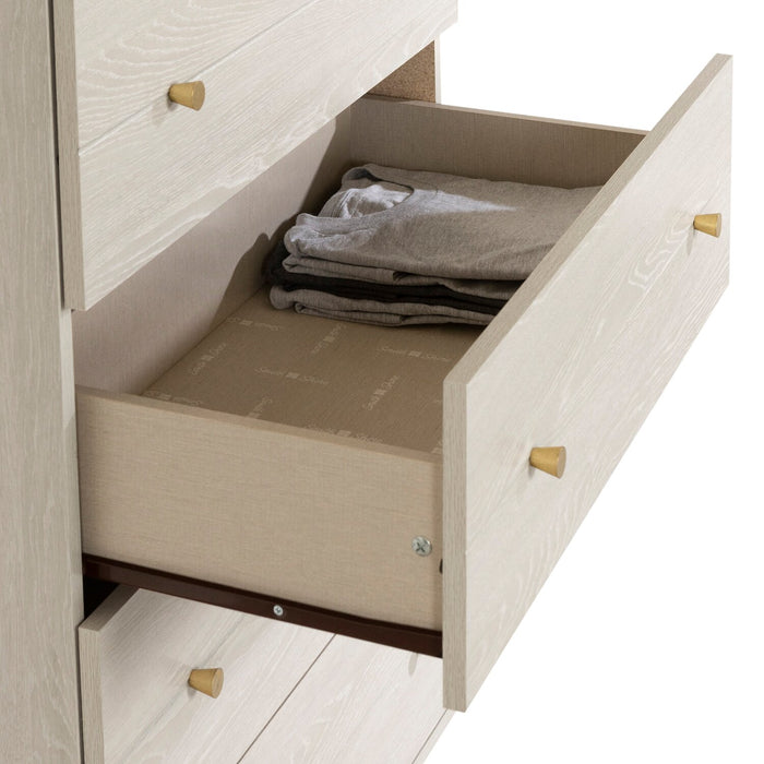Lake Bedroom Chest of Drawers, 5-Drawer, 29\"W x 52\"H, Made in Canada, Glam - White