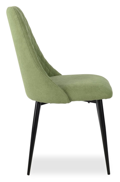 Miya Dining Chair with Polyester Fabric, Metal - Moss Green
